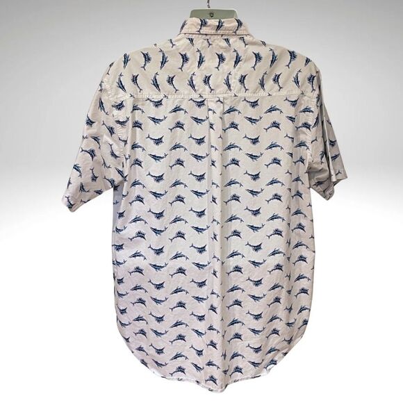 Wrangler Rugged Wear Men’s Short-Sleeve Button-Down – Sailfish Print – Size XL - Picture 2 of 8